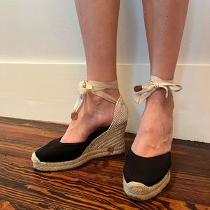 Jcrew black espadrille wedges